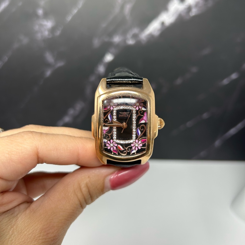 Invicta Women's Black and Gold Watch